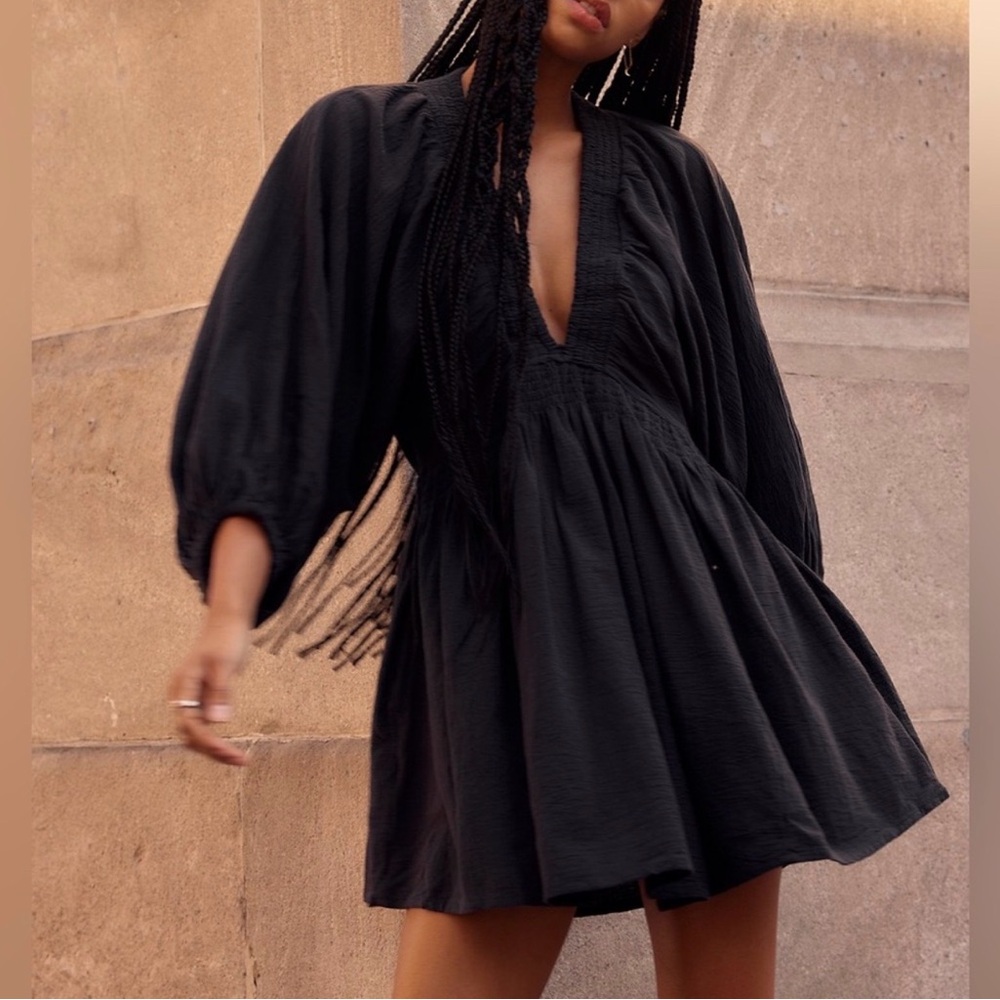 Free People Black For the Moment Mini Dress size M